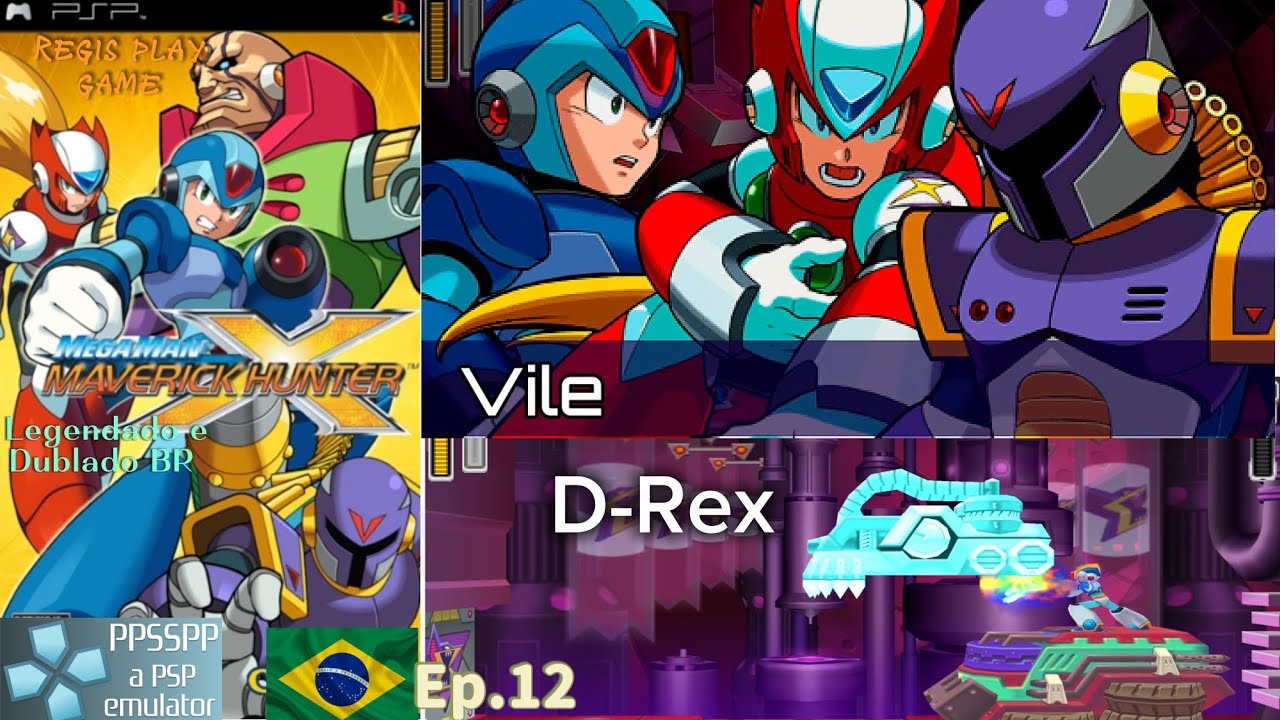 Mega Man Maverick Hunter X PSP Vile e D-Rex Dublado e Legendado em português Br