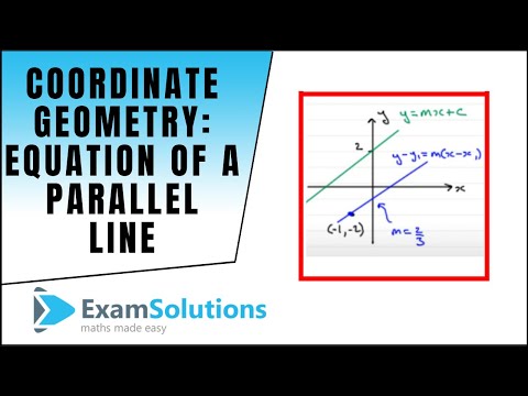 Coordinate Geometry : Equation of a parallel line : ExamSolutions