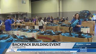 Backpack building event hosted by David and Nicole Tepper Foundation, Carolina Panthers