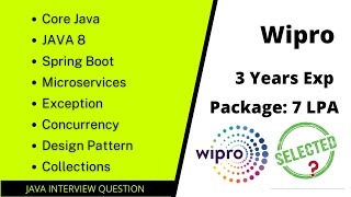 Famous Wipro | JAVA Technical Round | Interview Questions Profile