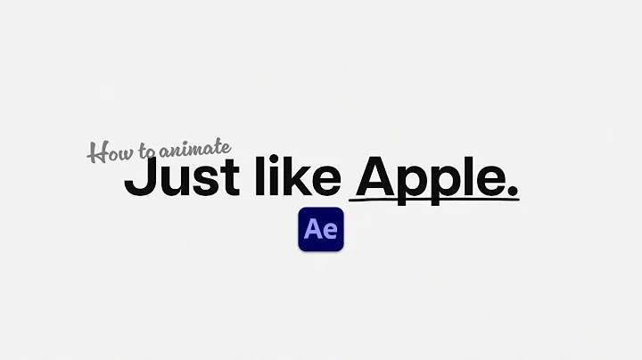 How To Animate Text Like Apple In Adobe After Effects