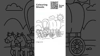 Old West Covered Wagon Coloring Book - Frontier Adventures #oldwest #coveredwagon