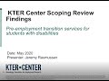 Kter scoping review preemployment transition services for students with disabilities