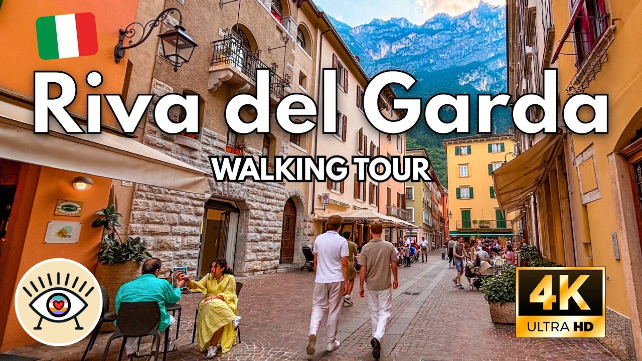 Рива-дель-Гарда, Италия 🇮🇹 | НЕВЕРОЯТНАЯ ВЕРХНЯЯ (4K) пешеходная экскурсия по озеру Гарда! ✅