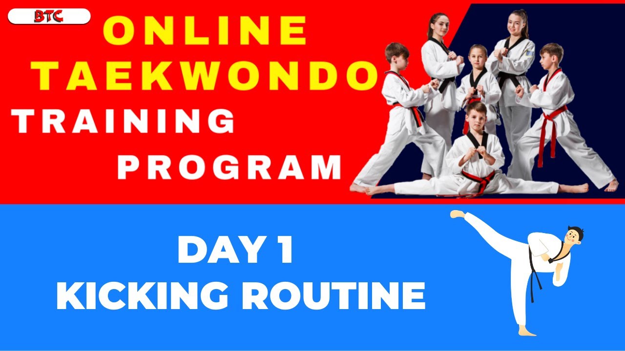 Taekwondo Online Training Day 1 Kicking Routine - YouTube