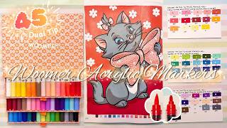 NEW Woomer 45 Acrylic Markers | Disney Special Portraits Mystery Color By Number | The Aristocats 🐱🧡