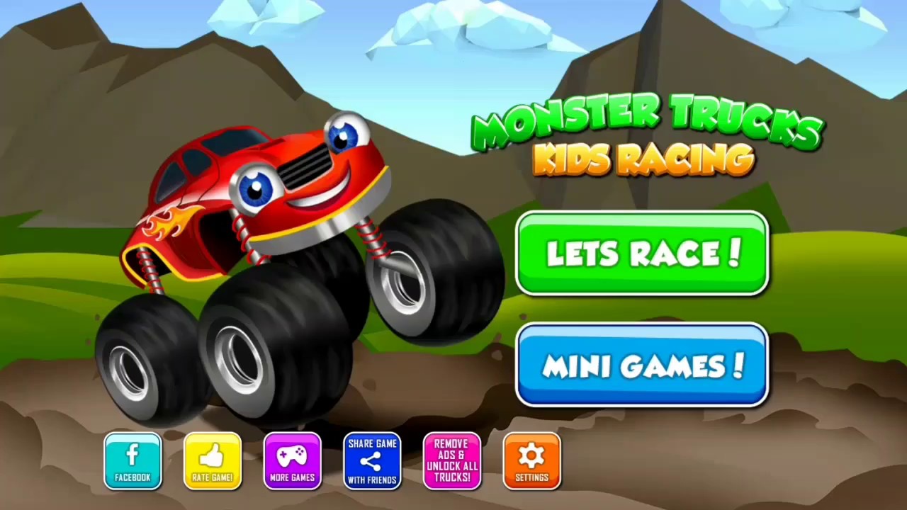 Monster Truck Kids Game - Puzzle and Coloring - Great for