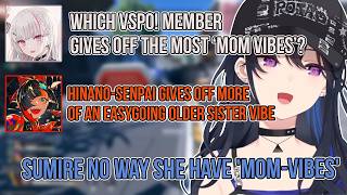 Which Vspo Members Give Off Mom Vibes?Ichinose Uruhaasumi Senachoya Hanabivspo