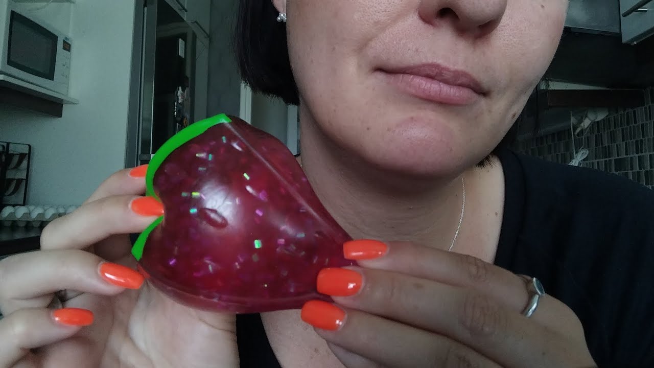 ASMR- Sticky sounds with a squishy melon| jewellry sounds and hand movements 🍉