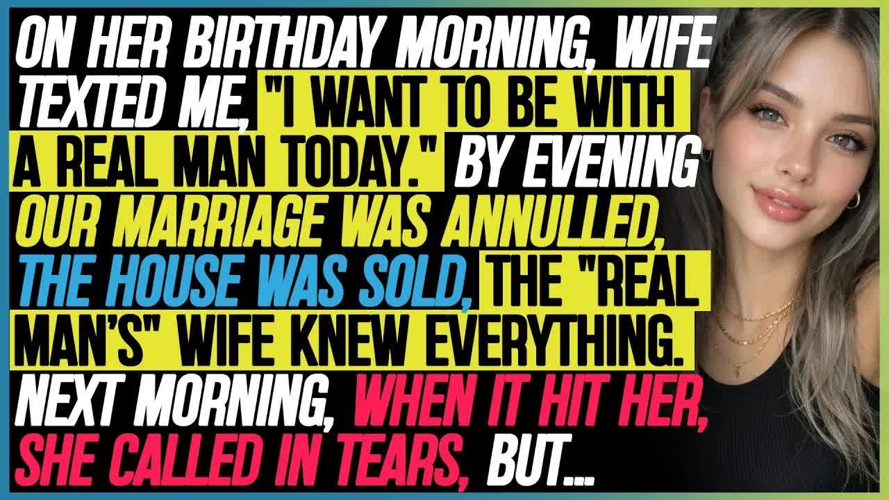 On Her Birthday Morning, She Texted： “I Want To Be With A Real Man Today ” By Evening Our Marria