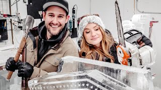 Carving Frozen Sculptures from 300lbs of Crystal Clear Ice