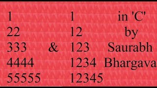 C Programming Tutorial | pyramid Pattern1 Program | C programs by Saurabh Bhargava