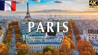 VOLANDO SOBRE PARIS 4K | Increíble paisaje natural hermoso con música relajante | VÍDEO 4K UHD