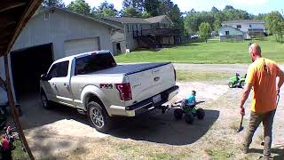 Boy gets hit from behind by Monster truck RC Radio Control Car (Security camera)