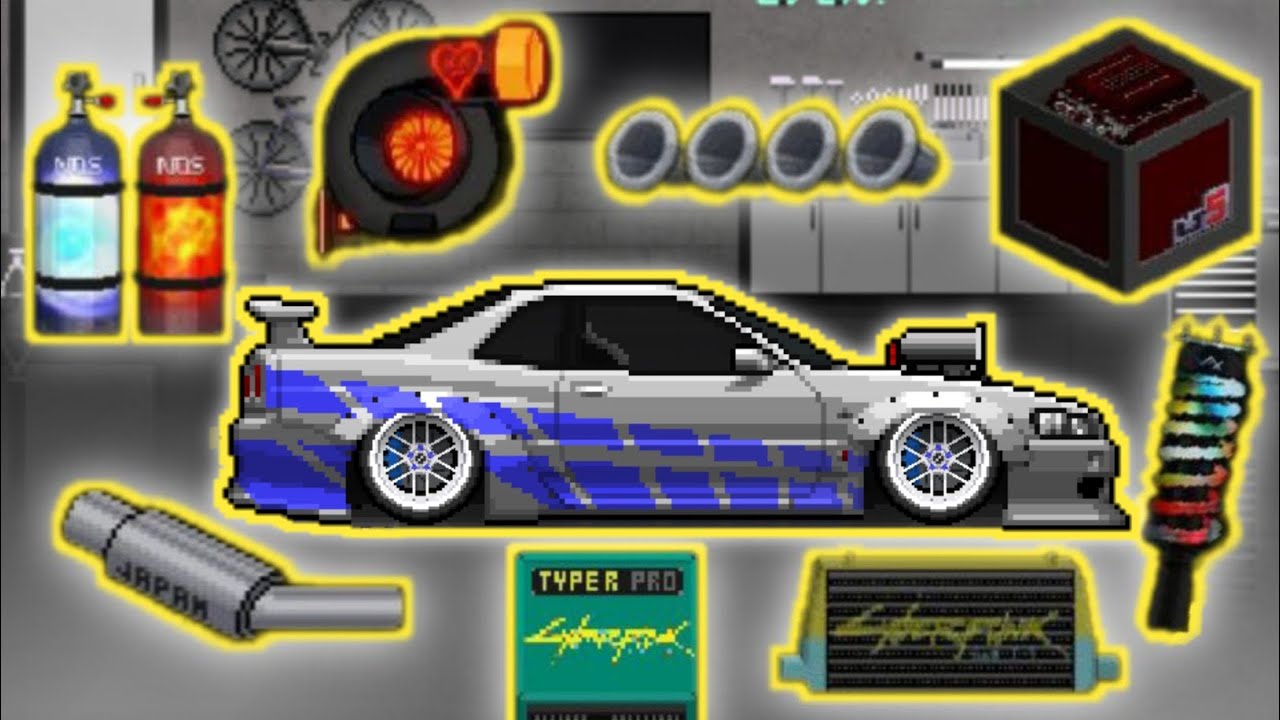 Nissan GT-R R34 Skyline / Pixel Car Racer / Gameplay / Non4mE / Part 2 ...