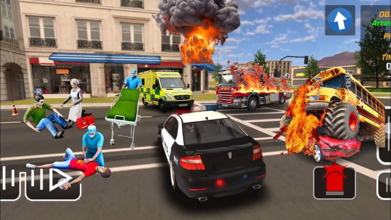 police car chase cop simulator game play
