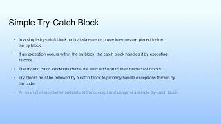 Simple Try-Catch Block | Lecture 23: Exception Handling-I