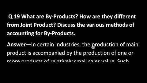 By-products, How are they different from joint Products, various method for by- products #exam #bcom