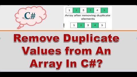 How to Remove Duplicate Values From an Array in C#? | #dotnet ,#csharp