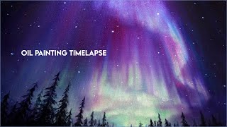 Aurora Borealis (Northern Lights) 🎨 OIL PAINTING TIMELAPSE