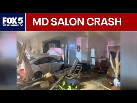 Alleged drunk driver crashes into Maryland hair salon