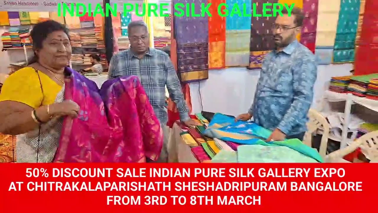 50% Discount Sale at Indian Pure Silk Gallery Expo at Chitrakalaparishat from 3rd  to 8th March #