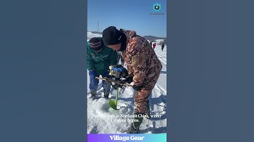 The process of drilling holes through ice more than one meter thick .