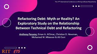 An Exploratory Study on the Relationship Between Technical Debt and Refactoring