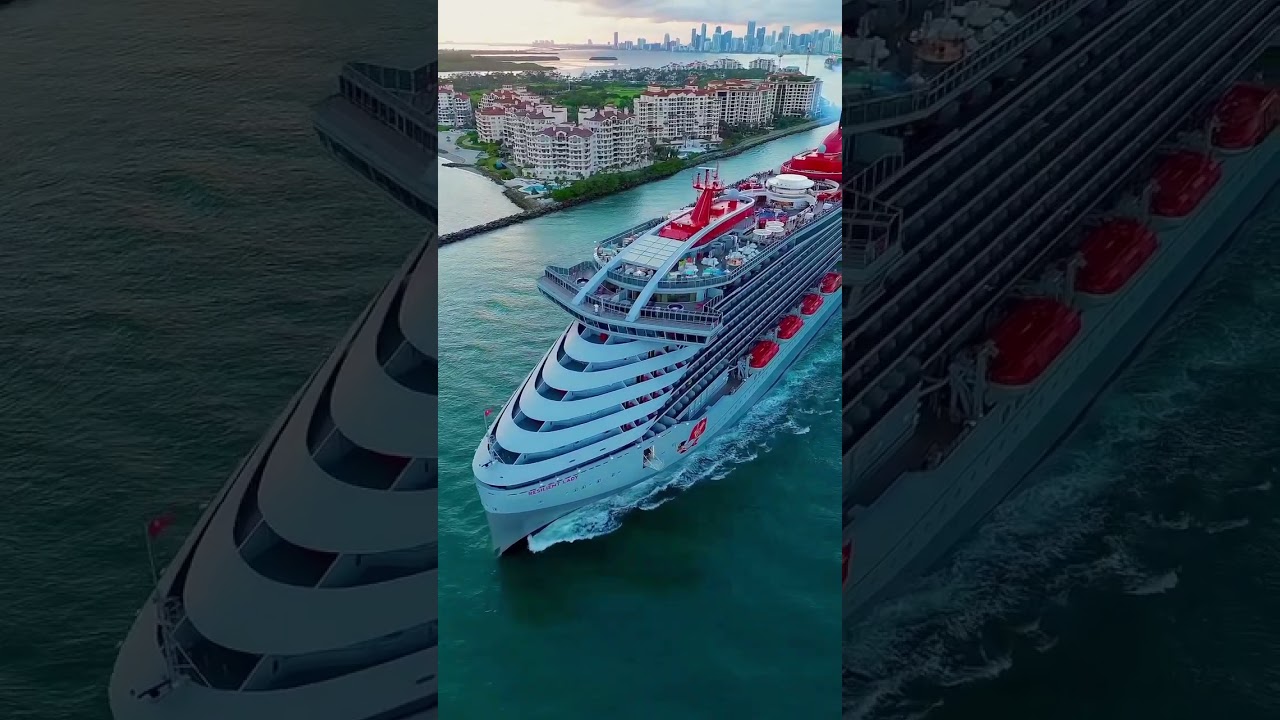 The Resilient Lady from Virgin Voyages setting sail out of Miami