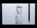 How To Draw Moai Statue Step By Step || Pencil Sketch