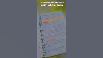 CSS preparation starting video For General science and ability Part 1