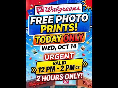 FREE PHOTO PRINTS! 10/14/2026 from 12-2 CST! #photos #coupons #walgreens #dailydeals