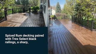 Trex Deck with Spiced Rum Decking and Black Select Railings in Huntley