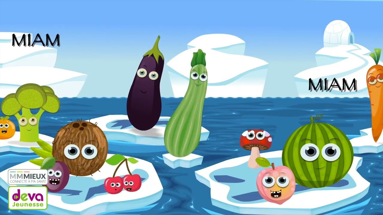 Miam miam les légumes et les fruits ⒹⒺⓋⒶ Comptine pour enfant