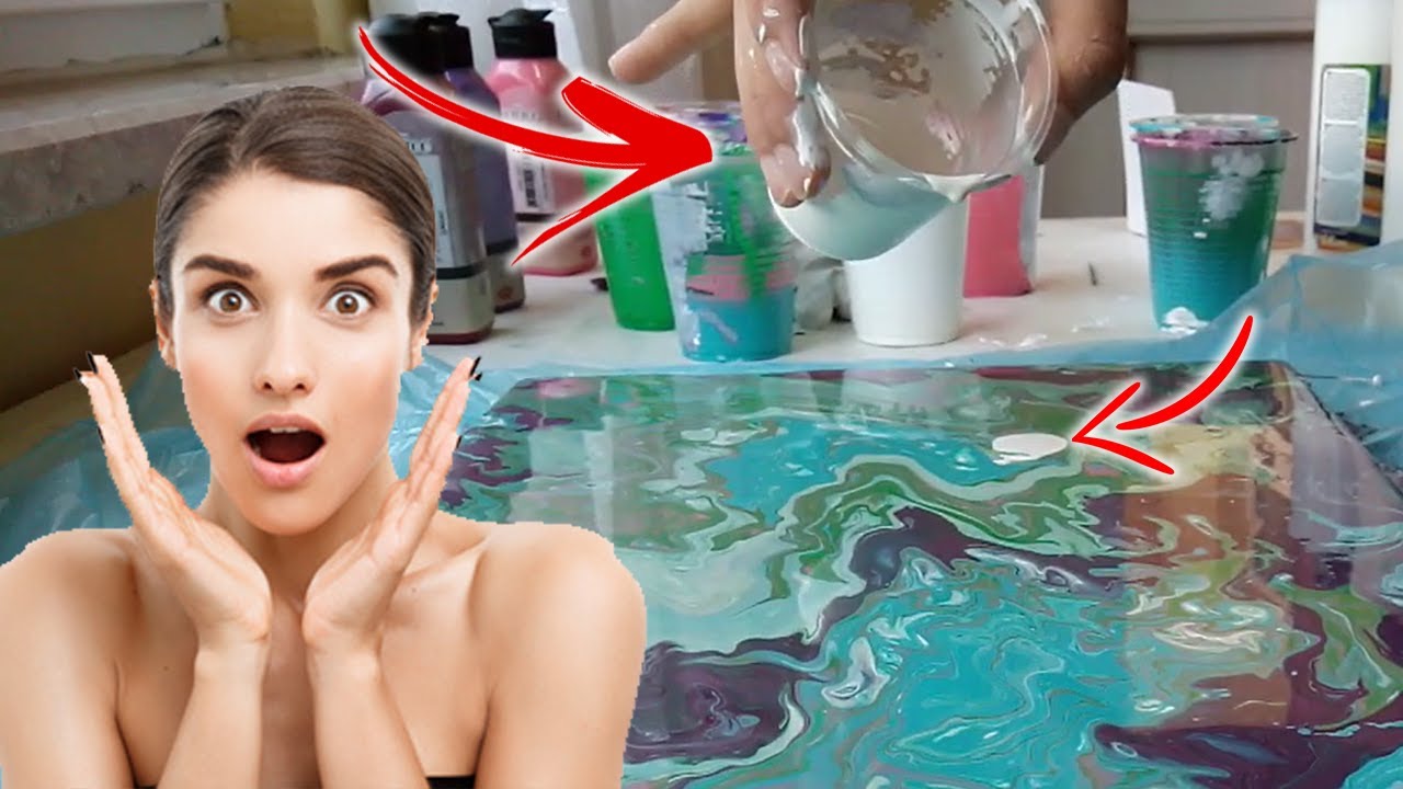 6 COLOR EASY Acrylic Pouring - Flip Cup Technique! - - YouTube