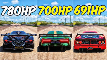 FH5 DRAG RACE APOLLO IE Vs BRABHAM BT62 Vs FERRAR F40