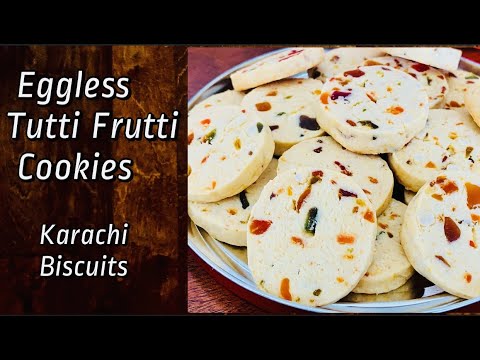 Karachi Biscuits | Tutti Frutti Biscuits | Eggless Tutti Frutti Cookies