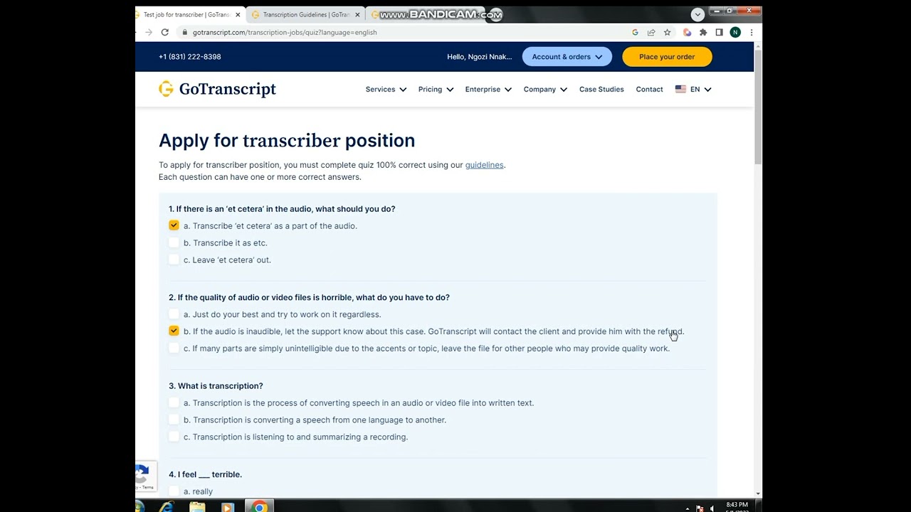 GoTranscript Gotranscript Test Answers May 1 2023 1st May 2023 GoTranscript Gotranscript Test Answers May 1 2023 1st May 2023