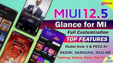 MIUI 12.5 New Glance for Mi | Amazing  Lockscreen Features Glance Wallpaper Carousel in Redmi Note 9