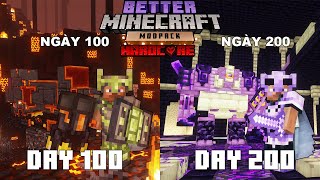 TÓM TẮT 200 NGÀY SINH  TỒN TRONG THẾ GIỚI BETTER MINECRAFT SIÊU KHÓ l better minecraft