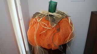 How to Make a Deco Mesh Pumpkin Decoration or Centerpiece Tutorial