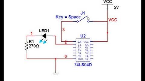 IC 7404 Simulation With Multisim & LED