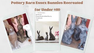 easy diy pottery barn dupes | essex aged stone rabbits | easter decor | inexpensive diy in two steps