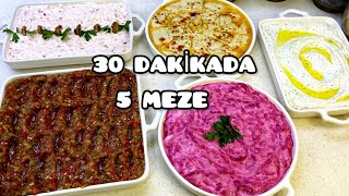 5 Çeşi̇t Meze Tari̇fi̇ 🤩Bi̇rbi̇ri̇nden Lezzetli̇ Ve Prati̇k Meze Çeşi̇tleri̇ / Meze Nasıl Yapılır / Meze Tarif