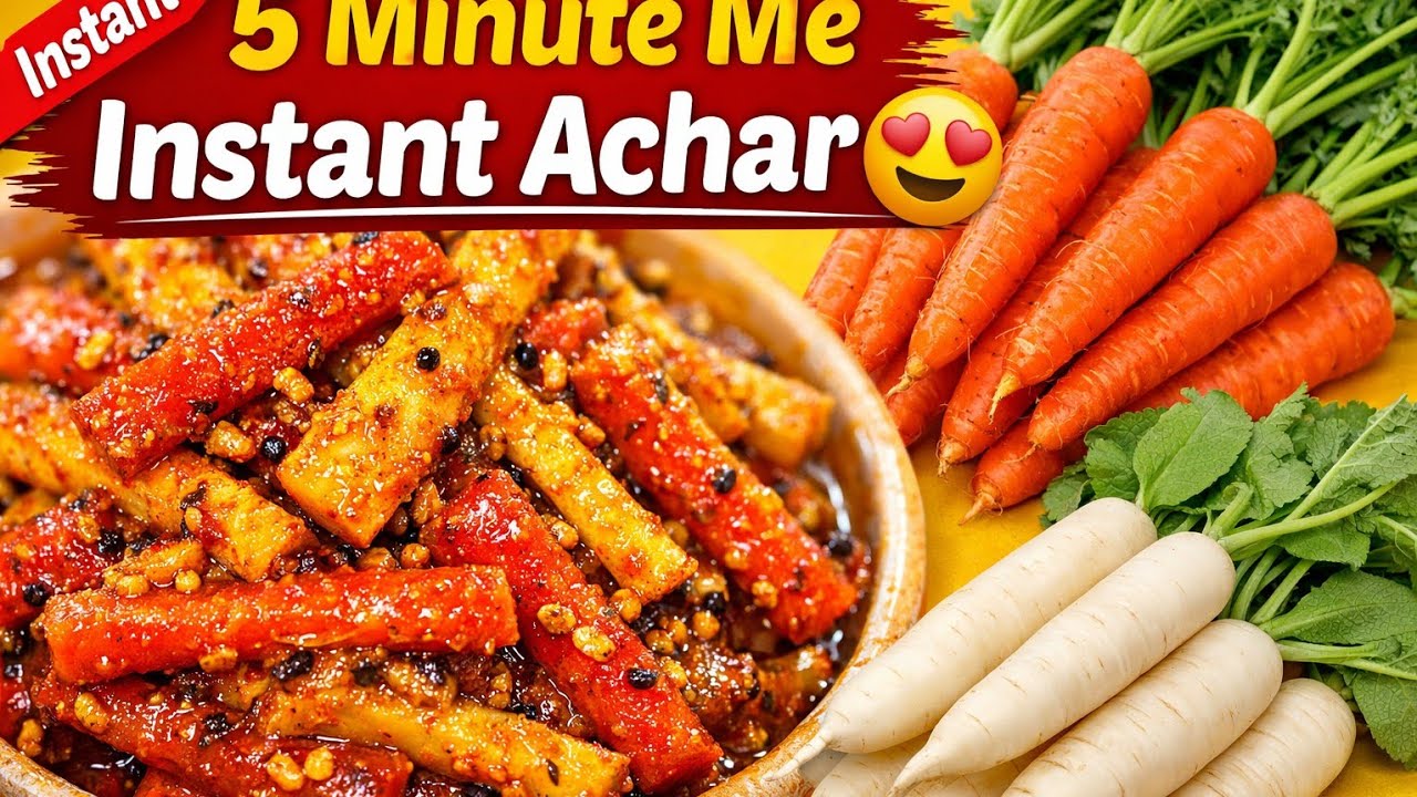 सर्दियों  में बनाए गाजर मूली का टेस्टी अचार 🥕 instant achar recipe #2026
