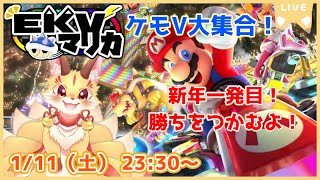 【マリオカート8DX】EKVマリカコラボ！新年一発目もつよいよいなレースを見せたい！(ケモV)