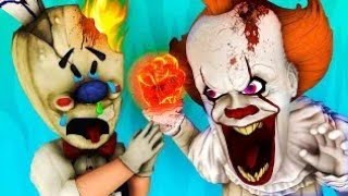 Мороженщик vs Пеннивайз 3: Финал (Ice Scream 3 Оно 2 Грендпа Танцующий Клоун Хоррор 3D Анимация)