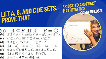 2.2.9 - Let A,B, and C be sets. Prove that(a) A⊆B iff A-B=∅.(b) if A⊆B∪C and A∩B=∅, then A⊆C...