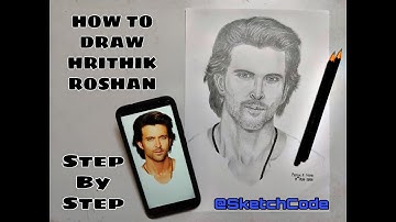 How to draw Hrithik Roshan sketch for Beginners || Part 2 || Sketching #SketchCode #Hrithik #HRX