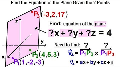 Calculus 3: Ch 2.2 Planes in 3-D Equation (7 of 22) Get the Equation Back from the 3 Given Points
